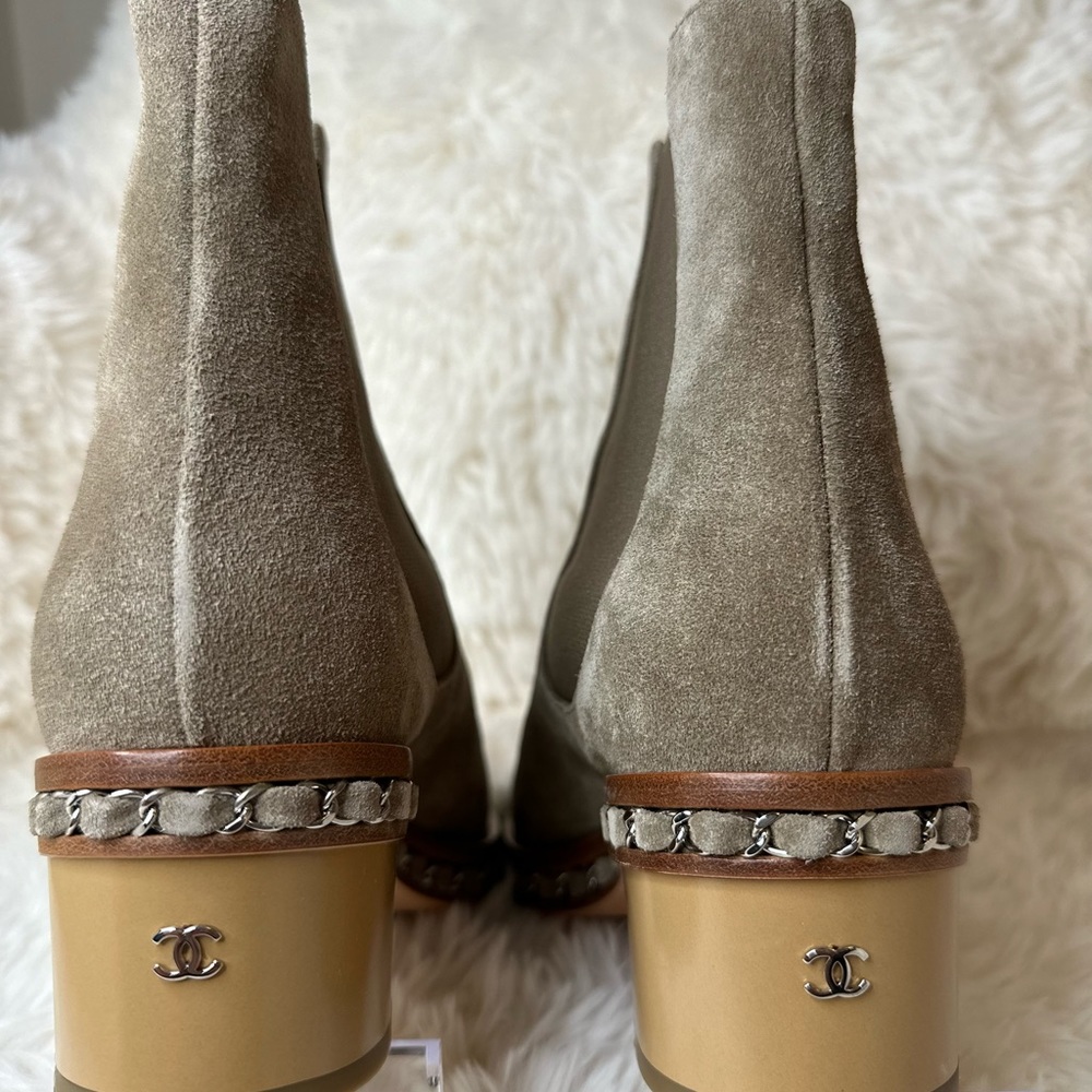 Chanel Suede Chained Boots - Picture 5 of 8